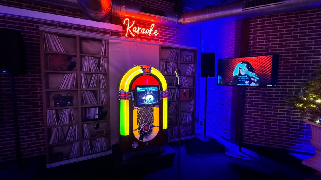 karaoke neon sign jukebox verhuur
