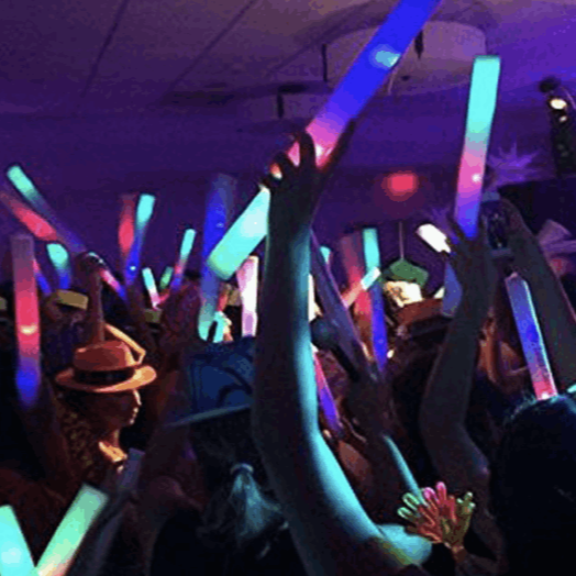 Foamsticks op een feest