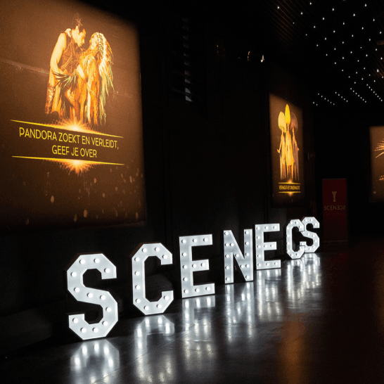 Lichtletters in bedrijfsnaam huren met marquee-lichtletters
